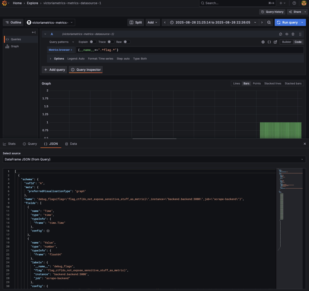 A screenshot of searching flag value in VictoriaMetrics