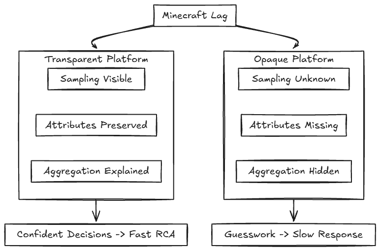 Difference between opentelemetry and opentelemetry native in Minecraft solution